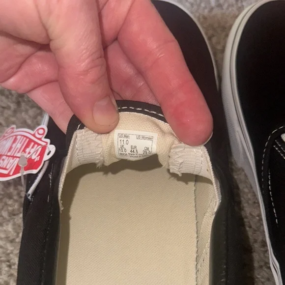 Vans Men's Black and White Slip-On Loafers - Picture 6 of 8